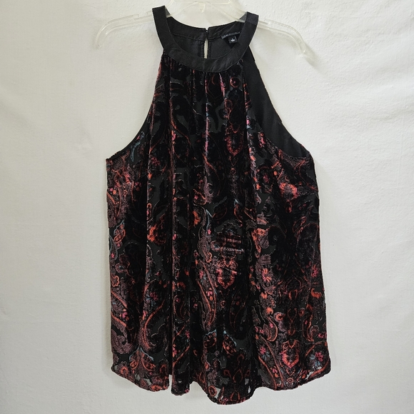 TORRID Halter Tunic Tank High Neck Burnout Velvet Paisley Pullover Multicolor 1‎ - Picture 4 of 15